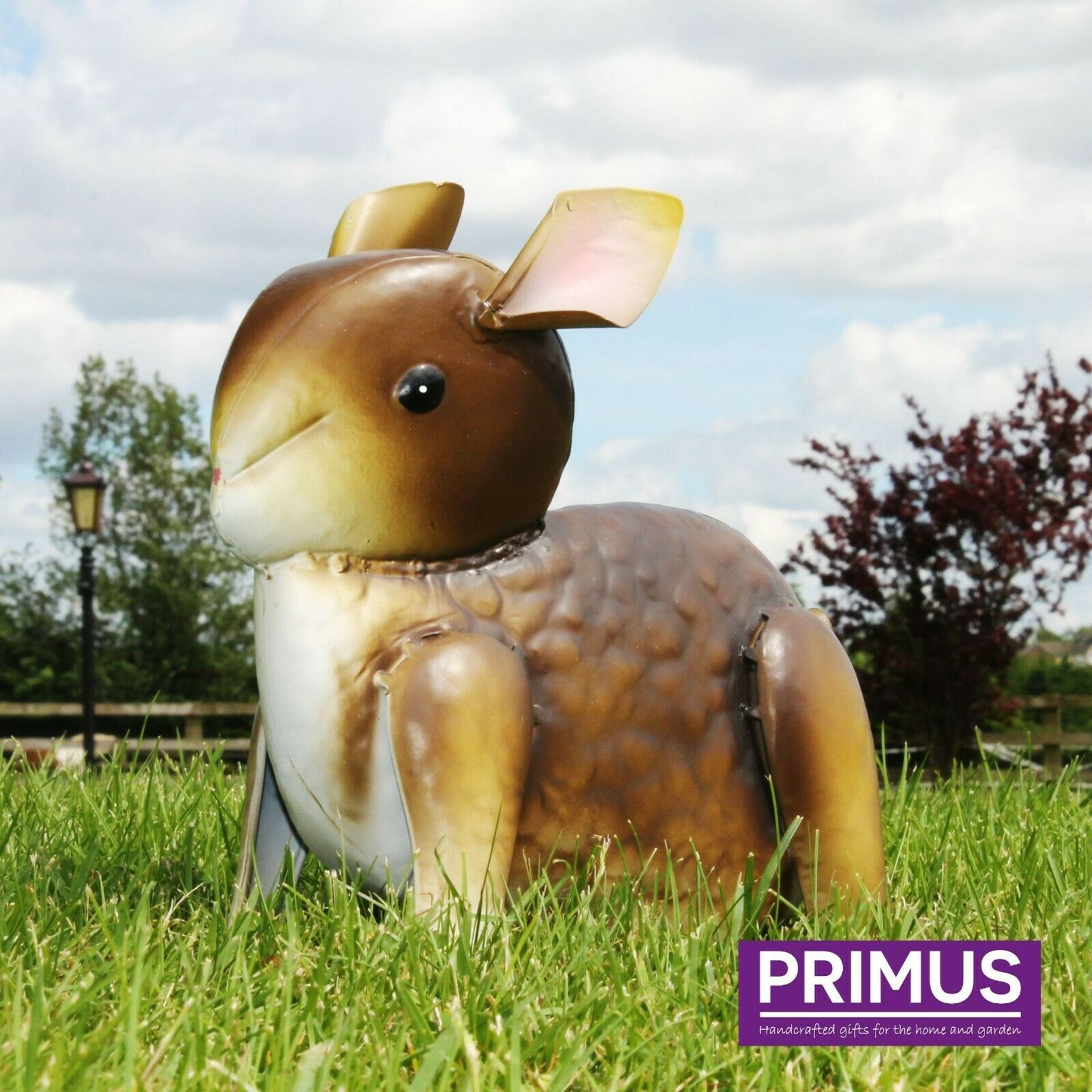 Primus Grey Metal Bunny / Baby Rabbit Garden Ornament - Box of 4 Total RRP £66