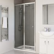 (DW58) 1000mm - Elements Bi Fold Shower Door. RRP £299.99.4mm Safety Glass Fully waterproof t...