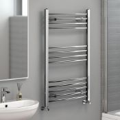 1200x500mm - 20mm Tubes - RRP £219.99.Chrome Curved Rail Ladder Towel Radiator.Our Nancy 1200...