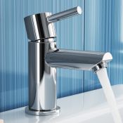 (CK37) Cloakroom Basin Sink Mixer Tap Chrome Bathroom Faucet. Chrome plated solid brass 1/4 tu...