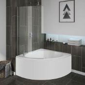 (CK34) Twyfords 1200x200mm Corner Bath with panel. Supplied with a acrylic bath front panel B...