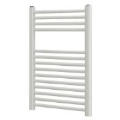 (RC94) 700 X 400mm White Flat Towel Radiator. Flat Front Powder-Coated Mild Steel Construction....