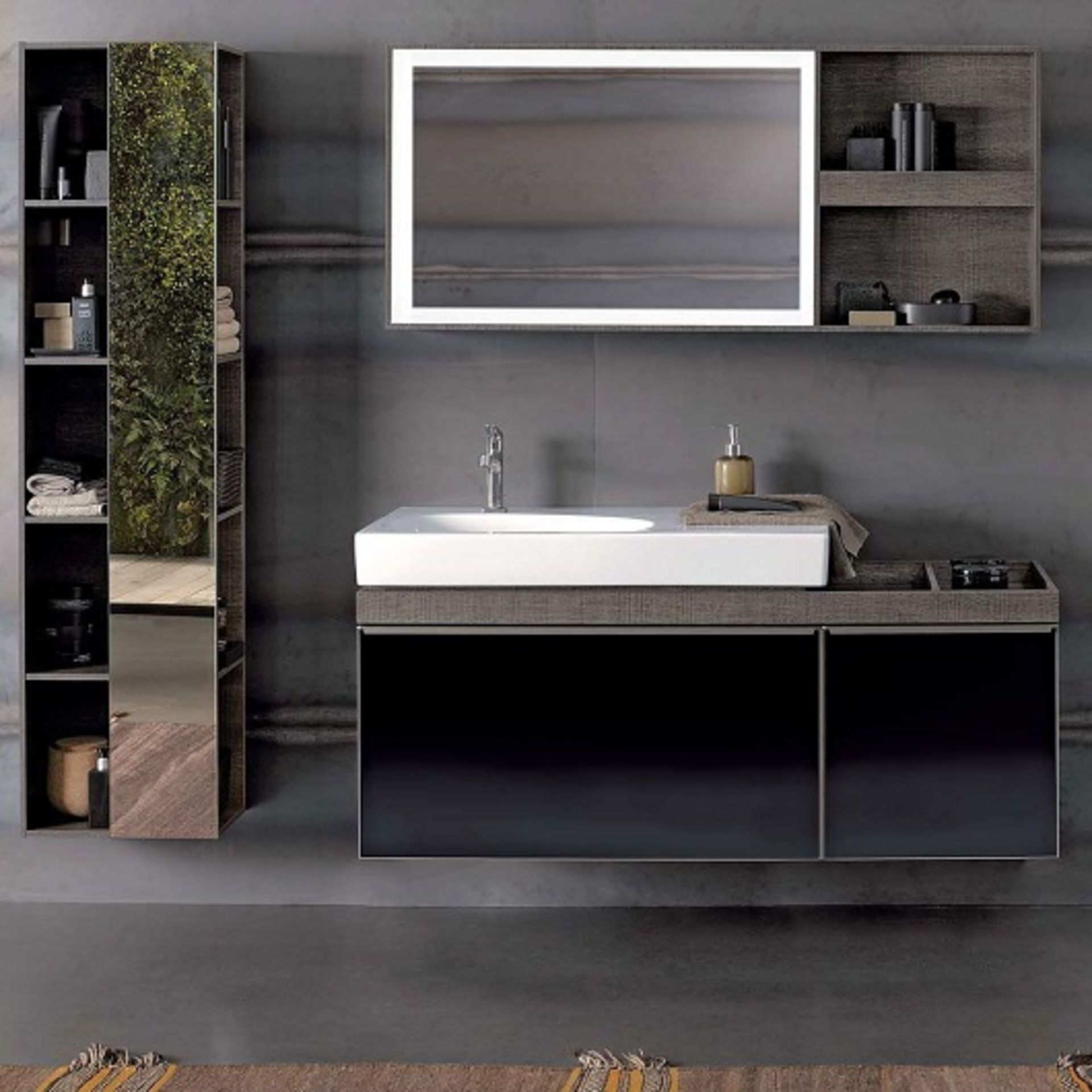 (TL2) Keramg Gerbit 1184mm Citterio Grey/Brown Vanity Unit With Shelves.RRP £2,468.99.Comes co... - Image 4 of 4