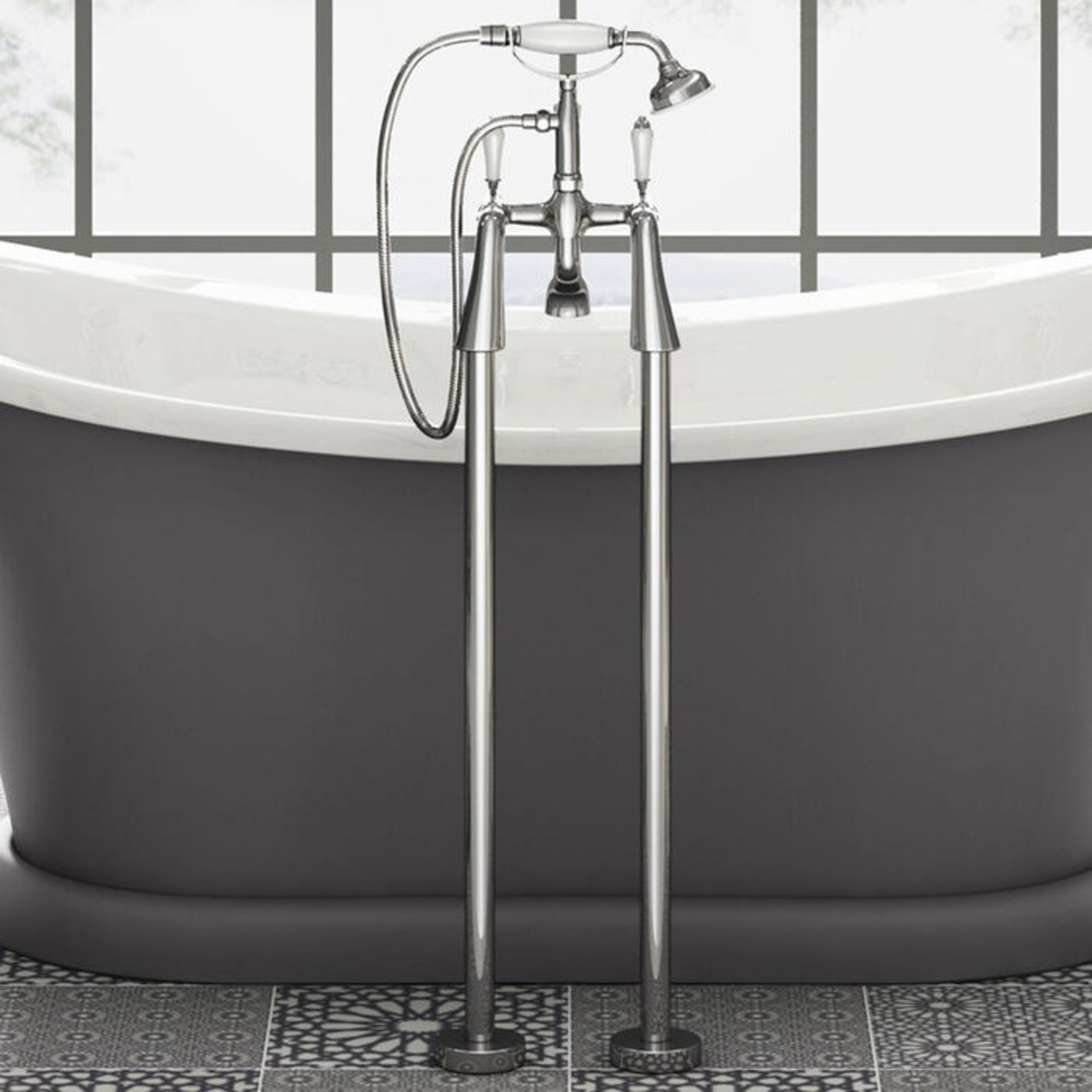 (LV9) Freestanding Traditional Regal Stand Pipe Bath Shower Taps. RRP £499.99.Freestanding fe...