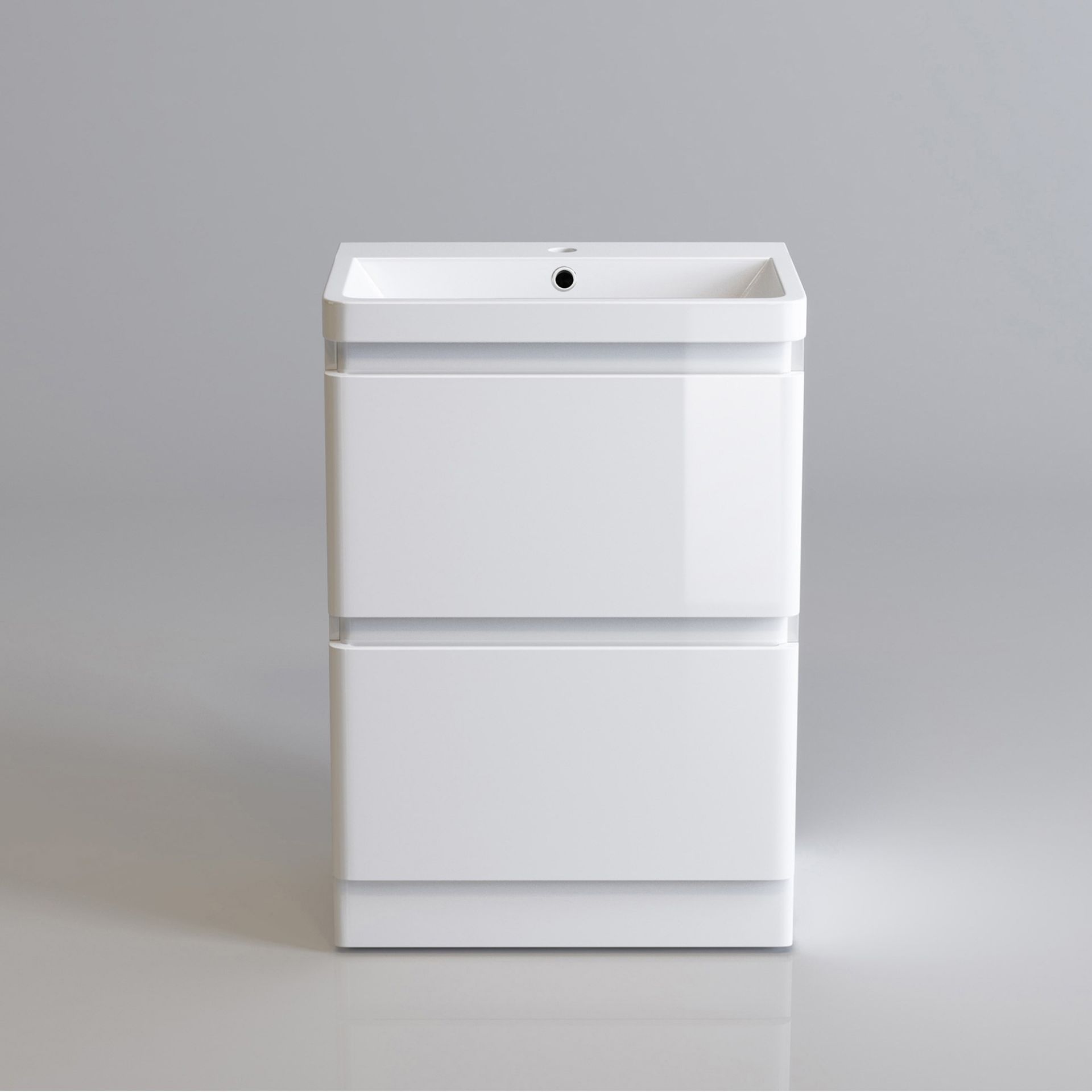 (TL32) 600MM DENVER II GLOSS WHITE BUILT IN BASIN DRAWER UNIT - FLOOR STANDING. Comes complete... - Image 2 of 2