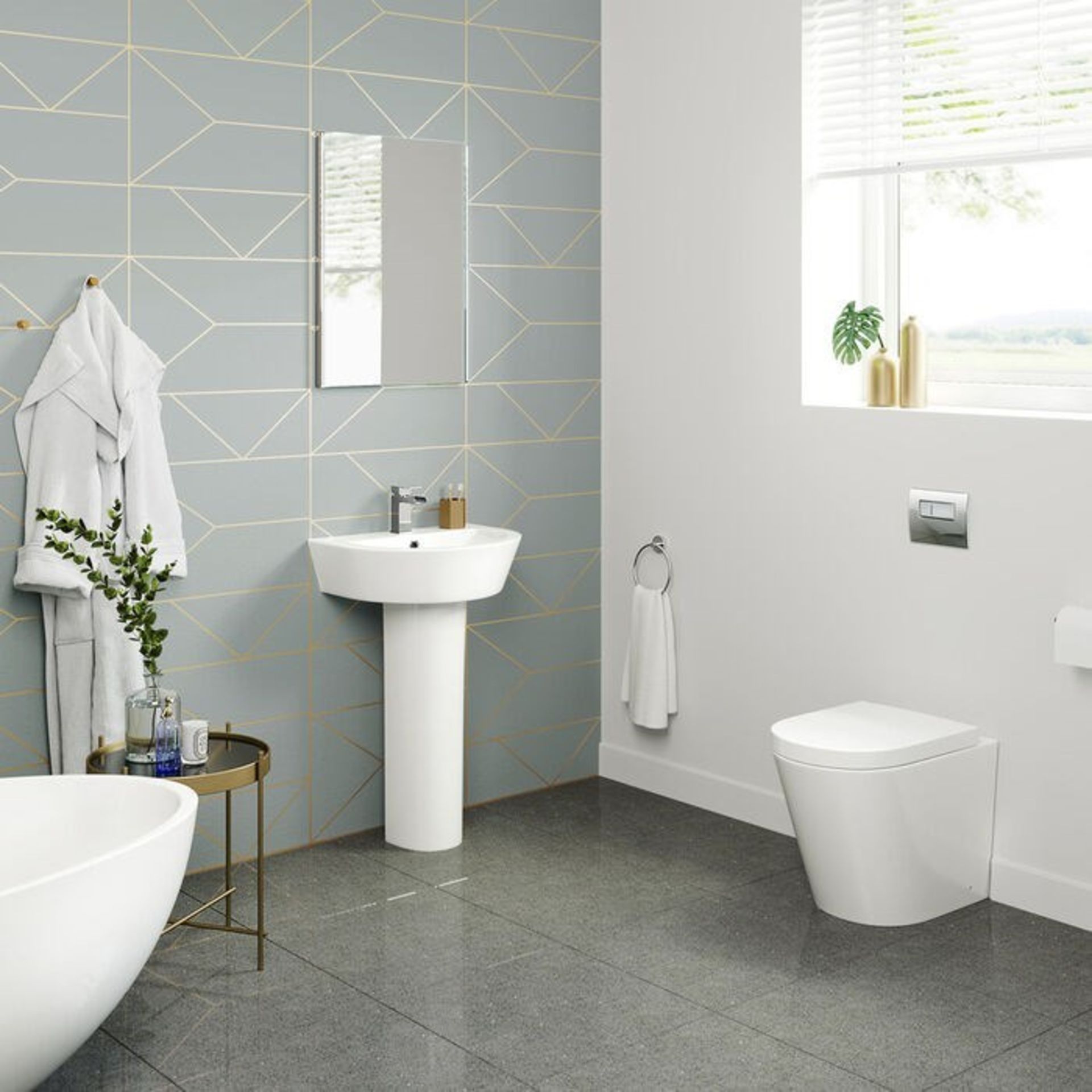 Lyon Back To Wall Toilet with Soft Close Seat Our Lyon back to wall toilet is made from wh... - Image 2 of 3