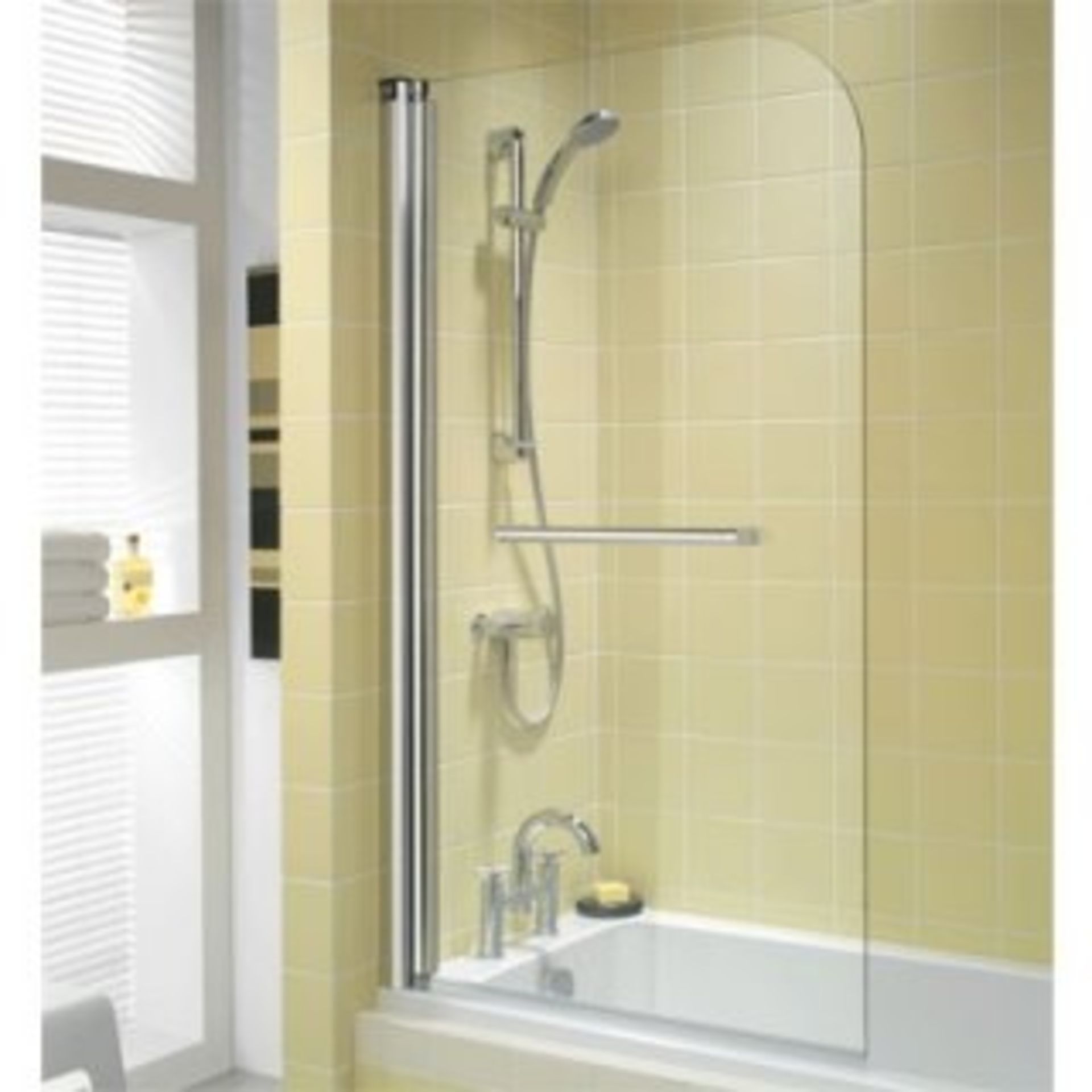 1500mm Bath Screen Left Hand. Of0968cp. Outfit Single Panel Bath Screen LH Hotels an...