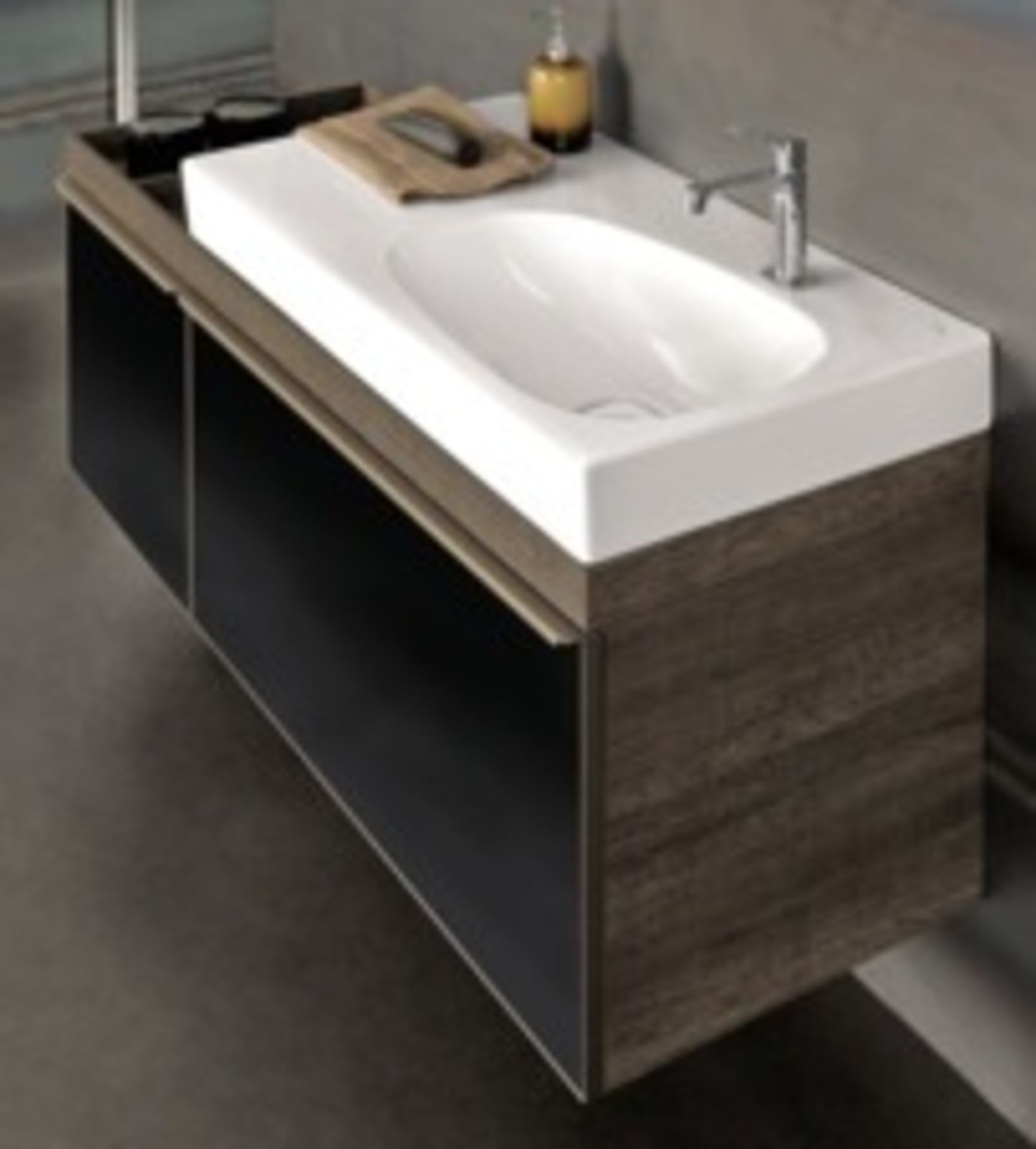 (SV3) Keramg Gerbit 1184mm Citterio Grey/Brown Vanity Unit With Shelves.RRP £2,468.99.Comes c... - Image 3 of 3