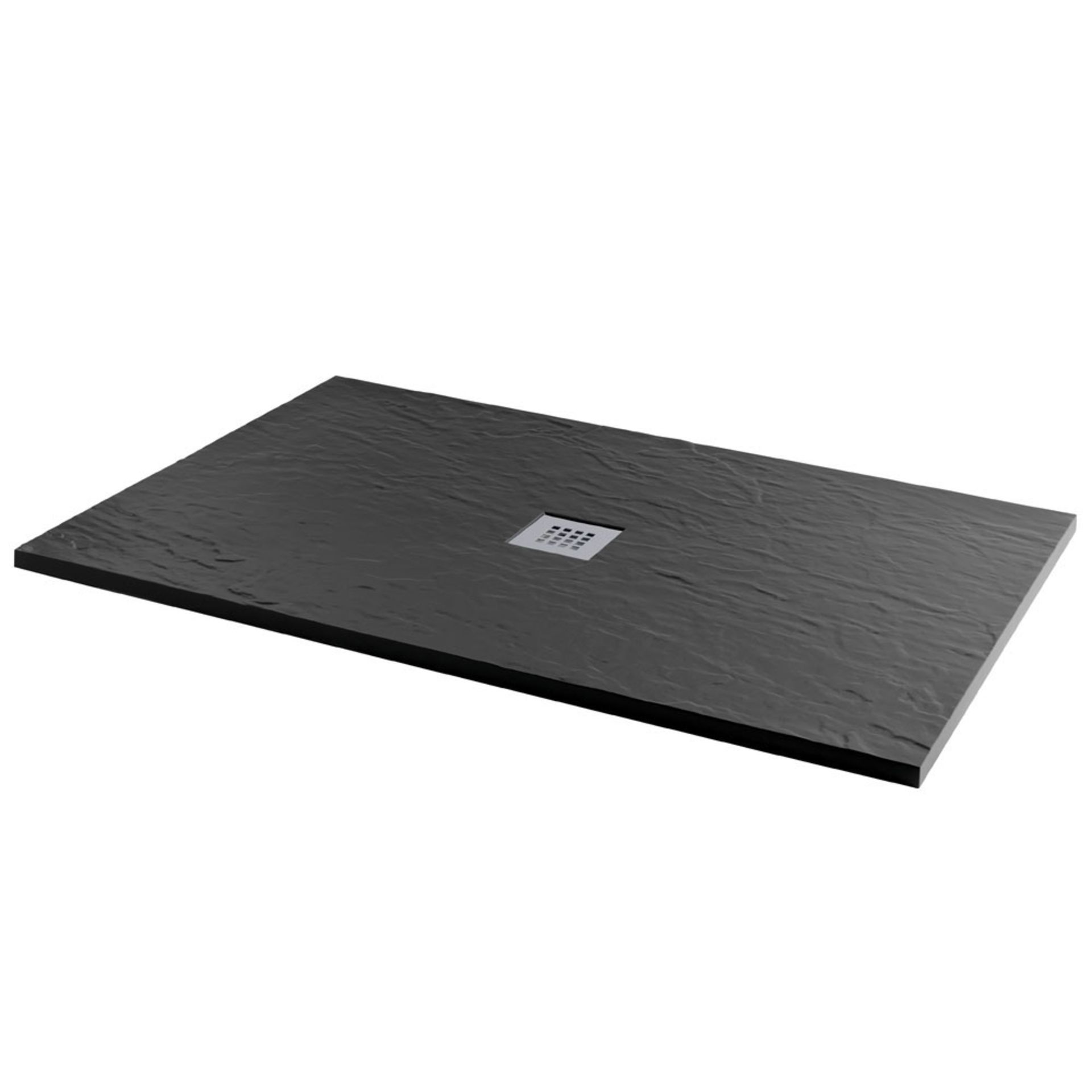 1400x800mm Rectangle Black Slate Effect Shower Tray. RRP £549.99. A textured black slate effec... - Image 2 of 3