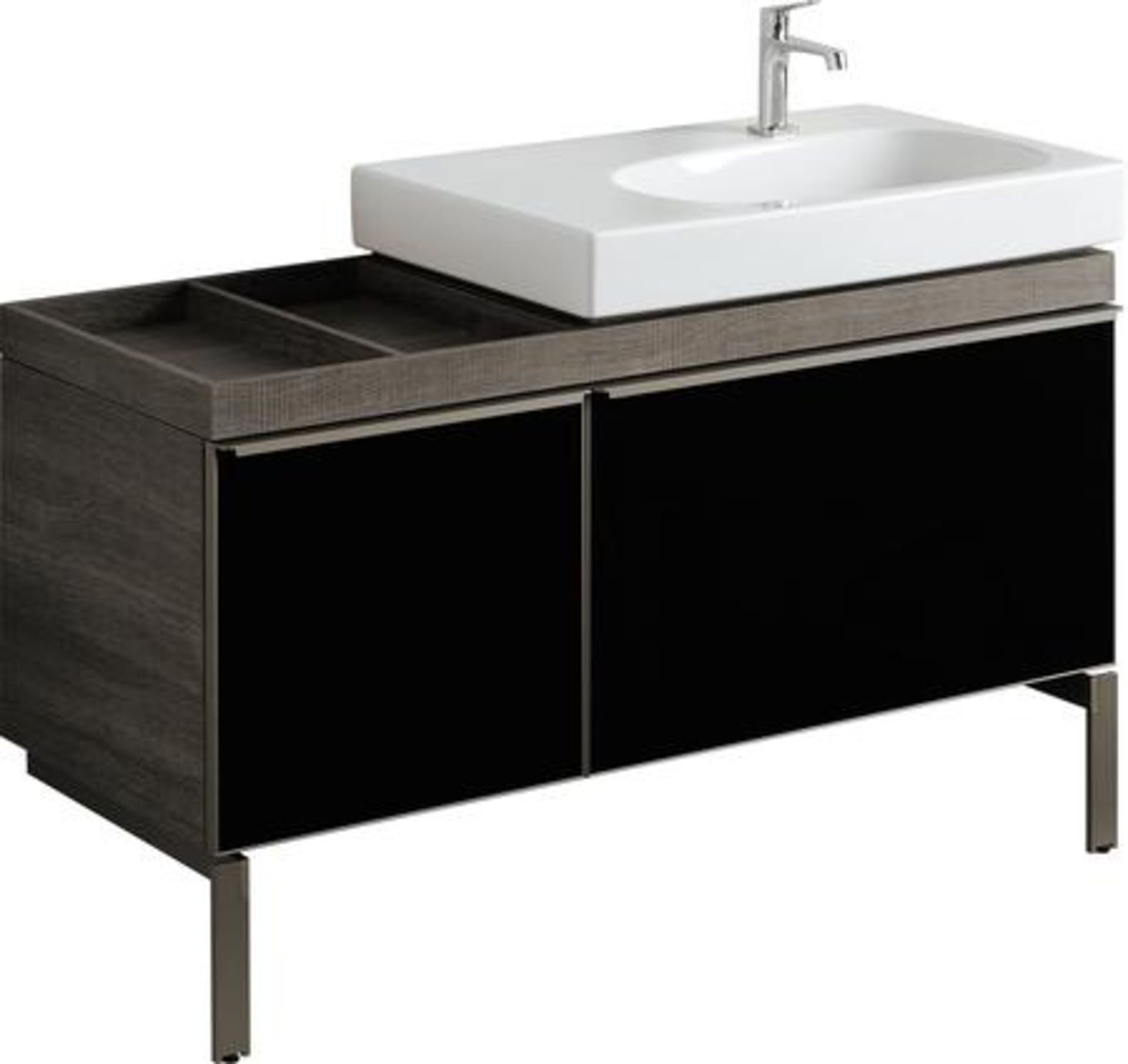 (SV3) Keramg Gerbit 1184mm Citterio Grey/Brown Vanity Unit With Shelves.RRP £2,468.99.Comes c... - Image 2 of 3