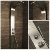 (MG3) Shower Panel Column Tower w/ Body Jets Waterfall Bathroom Thermostatic Manual. Featurin...
