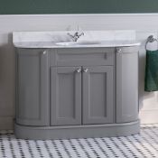 1200mm York Earl Grey Marble Top Vanity Unit. RRP £3,499. Perfect storage solution for your ba...