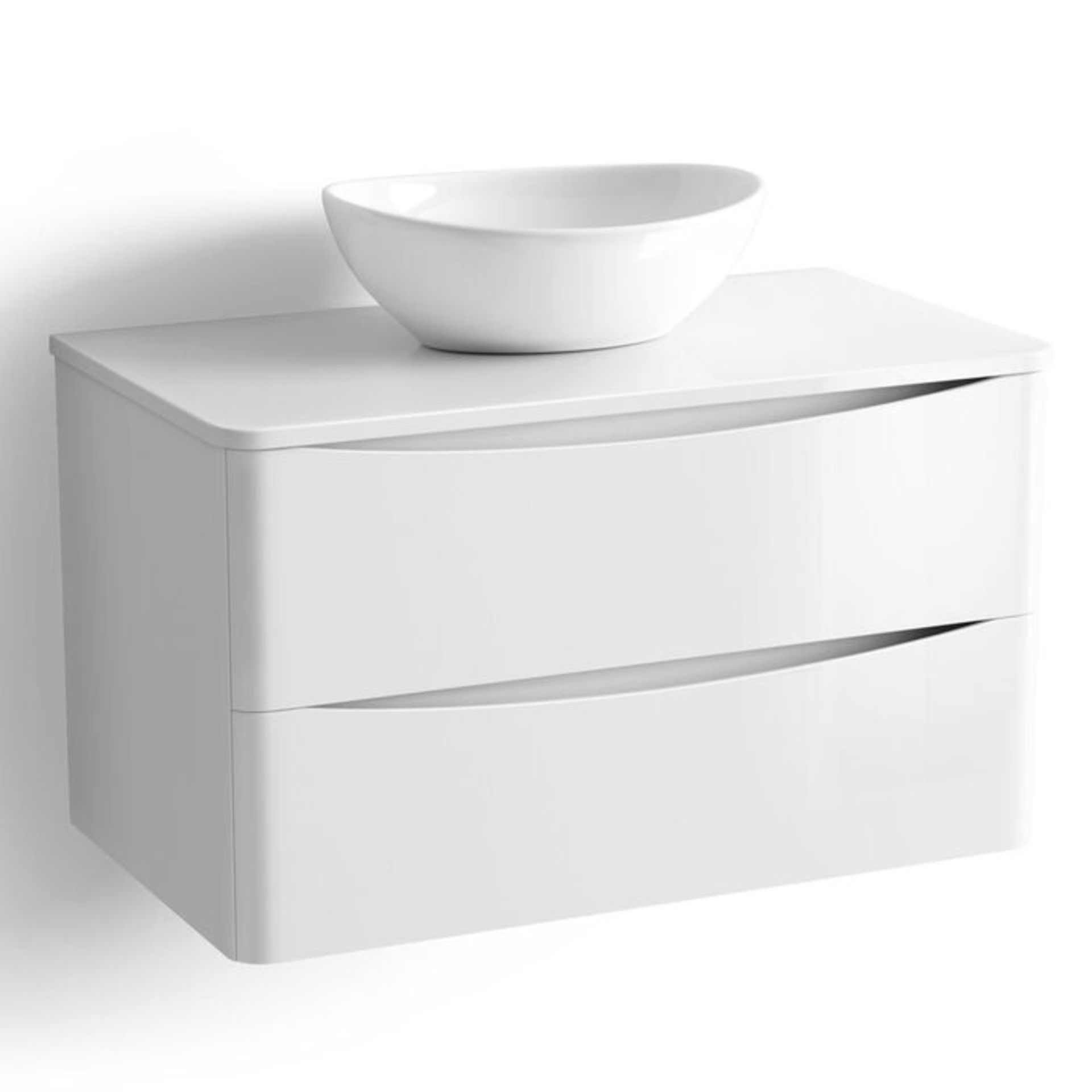 1000mm Austin II Gloss White Countertop Unit and Camila Basin - Wall Hung. RRP £899.99. Comes ... - Image 4 of 4