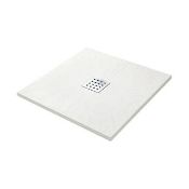 900x900m White Square Slate Effect Shower Tray. RRP £349.99. Low Profile White Slate-Effect