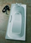 (MG65) Twyfords Neptune Bath,1700x700, 2 Tap, Slip Resist, Sturdy And Rigid, 2.3mm Standard Ga...