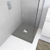 900x900mm Square Slate Effect Shower Tray in Grey. Manufactured in the UK from high grade stone...