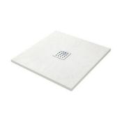 900x900m White Square Slate Effect Shower Tray. RRP £349.99.Low Profile White Slate-Effect