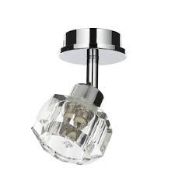 (W151) Kapista Cut glass Chrome effect Spotlight. This single spotlight has a chrome effect fin...