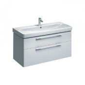 (W54) Twyfords 1200x480mm Grey Gloss Vanity Unit. RRP £975.20.Comes complete with basin. Perf...