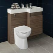 906mm Olympia Walnut Effect Drawer Vanity Unit Right with Quartz Pan. RRP £999.99.Comes comple...