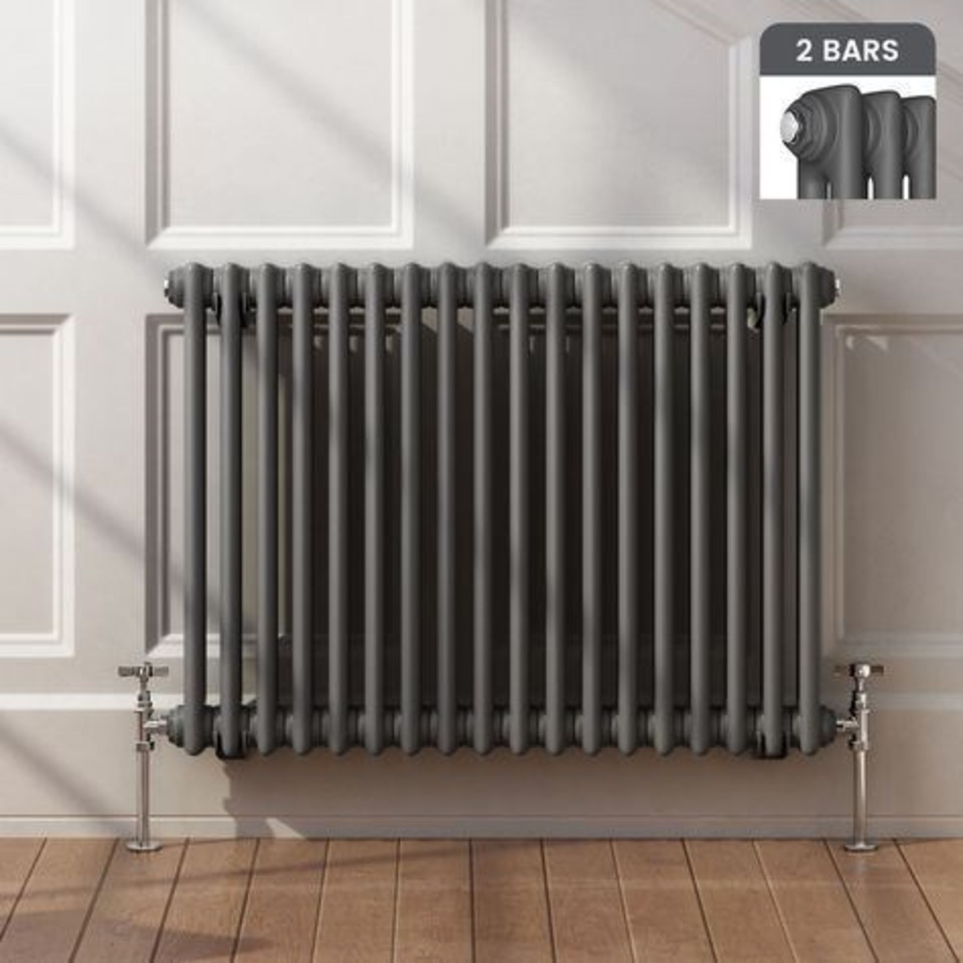600x828mm Anthracite Double Panel Horizontal Colosseum Traditional Radiator.RCA563.RRP £542.99... - Image 3 of 3