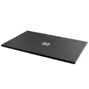 1200X900MM Rectangle Black Slate Effect Shower Tray. RRP £499.99.A textured black slate effect...