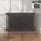 600x1008mm Anthracite Double Panel Horizontal Colosseum Traditional Radiator. RRP £549.9...