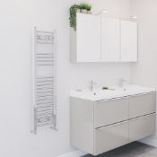 (HM61) 1100x500mm Chrome Towel Flat Radiator. RRP £189.99. High quality powder-coated steel c...