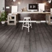 (W85) 6.6m2 Dark grey Charcoal effect Luxury vinyl click flooring. Durable and easy to clean, t...