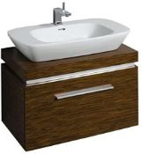 (TL31) Keramag 800mm Silk Walnut Vanity unit.RRP £818.99.Comes complete with basin. The Silk ...