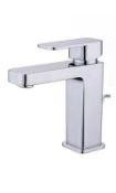 (W61) Pazar 1 lever Chrome-plated Contemporary Basin Mono mixer Tap. This modern style chrome ...