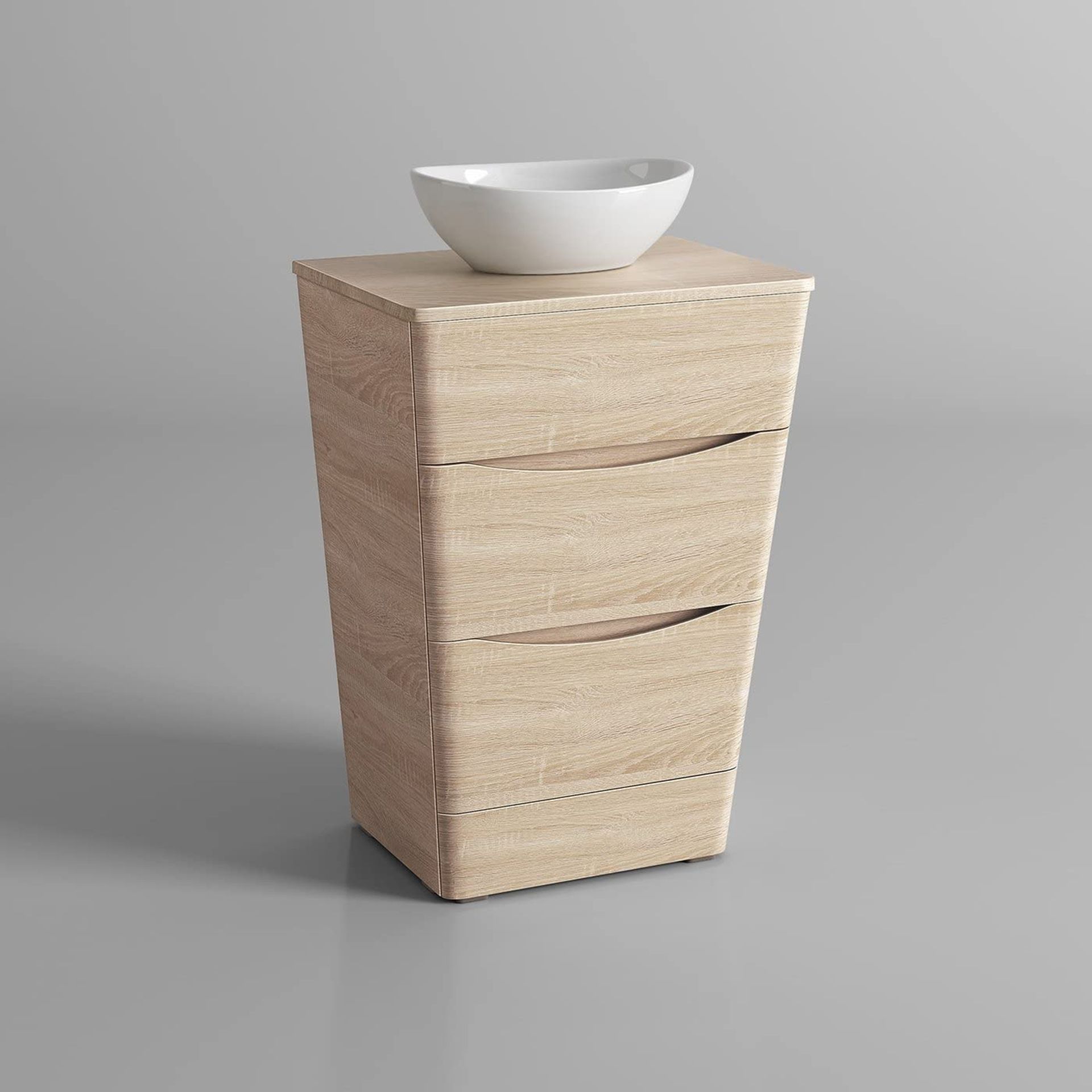 600mm Countertop Vanity Unit & Modern Basin Oak Effect - Floor Standing . Includes our bestsell... - Image 3 of 3