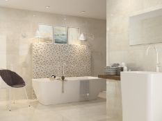 7.14m2 Aura Frost Satin Ceramic Wall tile. Influenced by interior trends towards the distressed...