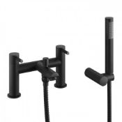 (CE98) MATTE BLACK BATH SHOWER MIXER TAP IKER. Contemporary urban matte black finish 1/4 turn ...