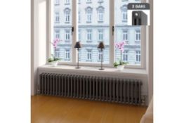 300x1458mm Anthracite Triple Panel Horizontal Colosseum Traditional Radiator. RRP £649.99.Cre...