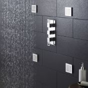 (GC1011) Square Chrome Single Body Jet. Body jets are perfect for creating a shower which massa...