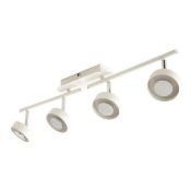 (CE109) Tharros White Mains-powered 4 lamp Spotlight. This 4 lamp ceiling light is part of the ...