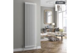 1800x380mm White Triple Panel Vertical Colosseum Radiator.RRP £449.99.Made from low carbon ste...