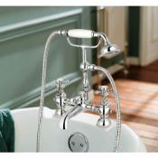 (CE101) VICTORIA II BATH SHOWER MIXER - TRADITIONAL TAP WITH HAND HELD. Chrome Plated Solid Br...