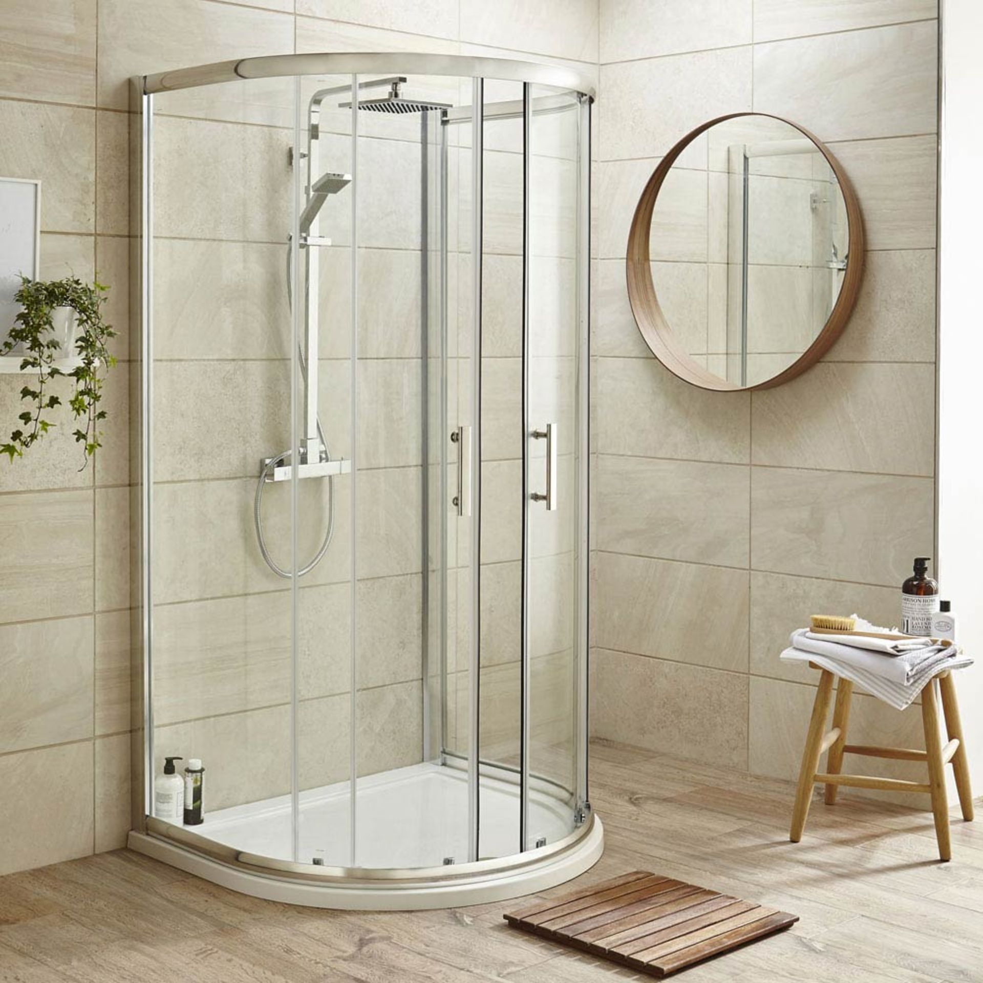 (PC129) Twyfords 770mm Hydro D Shape White Shower tray.Low profile ultra slim design Gel co... - Image 3 of 3