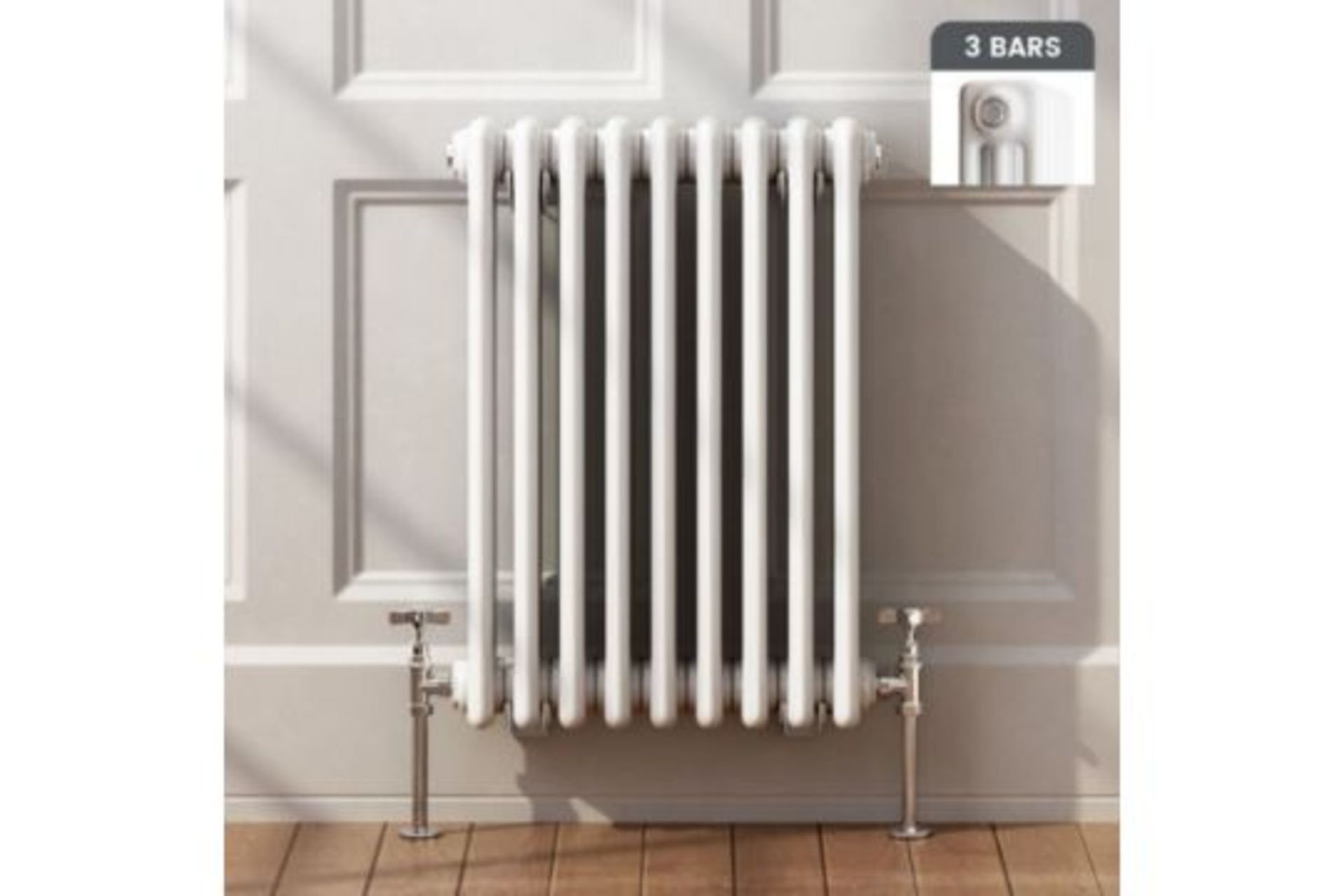 600x600mm White Triple Panel Horizontal Colosseum Traditional Radiator.RRP £399.99.For elegant... - Bild 3 aus 3