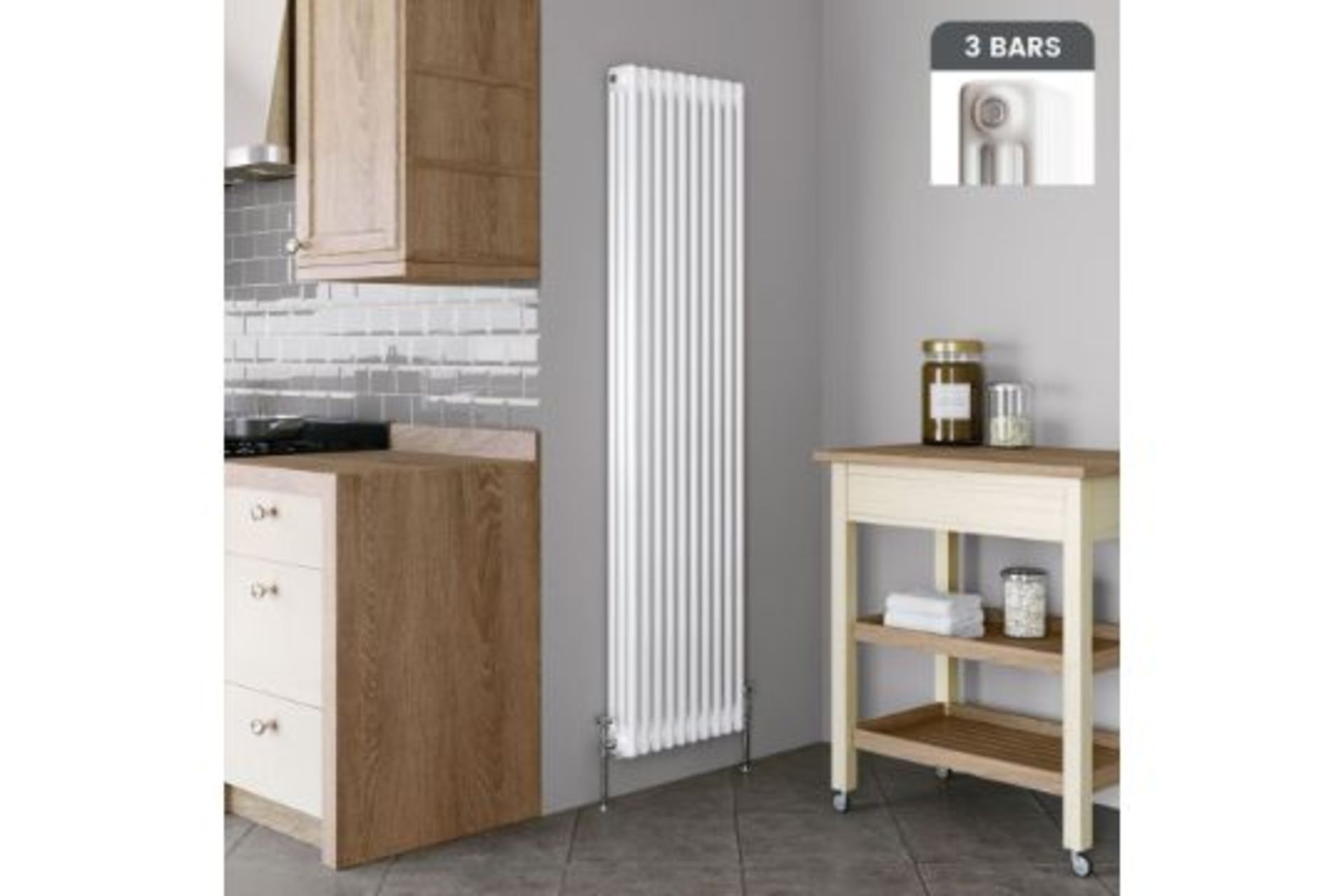 1800x380mm White Triple Panel Vertical Colosseum Radiator.RRP £449.99.Made from low carbon ste... - Bild 2 aus 2