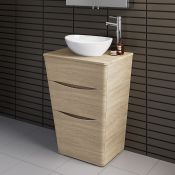 600mm Countertop Vanity Unit & Modern Basin Oak Effect - Floor Standing . Includes our bestsell...