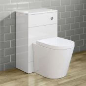(CE58) 500mm Harper Gloss White Back To Wall Toilet Unit Our discreet unit cleverly houses any ...
