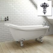 (QW5) 1550mm Cambridge Traditional Roll Top Slipper Bath - Ball Feet. RRP £899.99. Bath manufa...