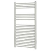 (LV154) 1200 X 600mm White Flat Towel Radiator. Flat Front Powder-Coated Mild Steel Constructio...