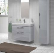 (W10) Twyfords 1200x480mm Grey Gloss Vanity Unit. RRP £975.20.Comes complete with basin. Perf...
