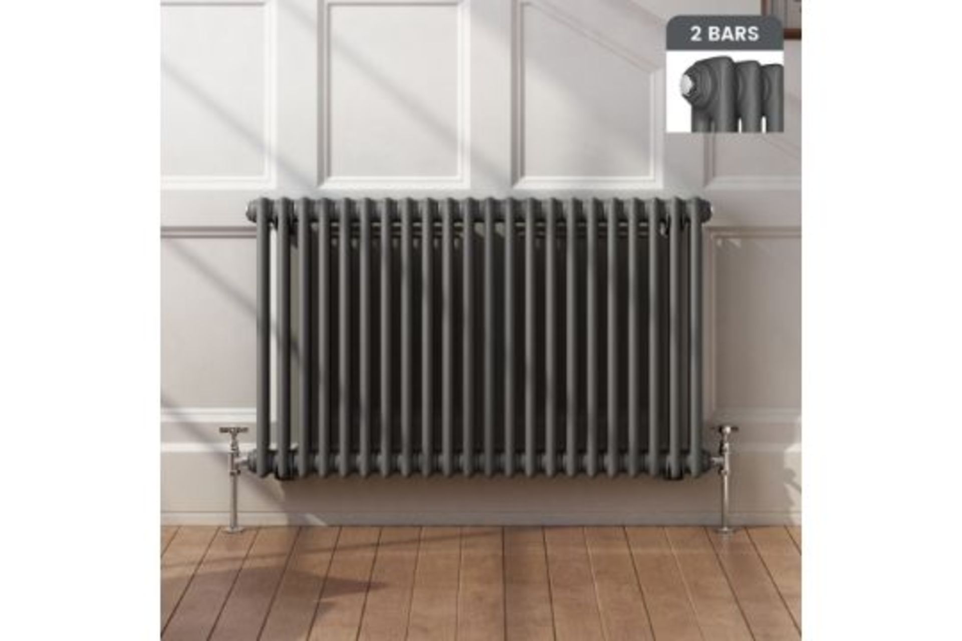 BRAND NEW BOXED 600x1008mm Anthracite Double Panel Horizontal Colosseum Traditional Radiator. ...