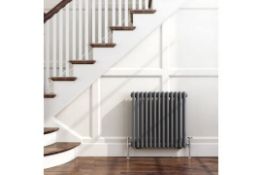 Brand New 600x600mm Anthracite Double Panel Horizontal Colosseum Traditional Radiator.RRP £469.99.Cr