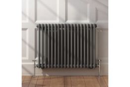 NEW & BOXED 600x828mm Anthracite Double Panel Horizontal Colosseum Traditional Radiator. RRP ?...